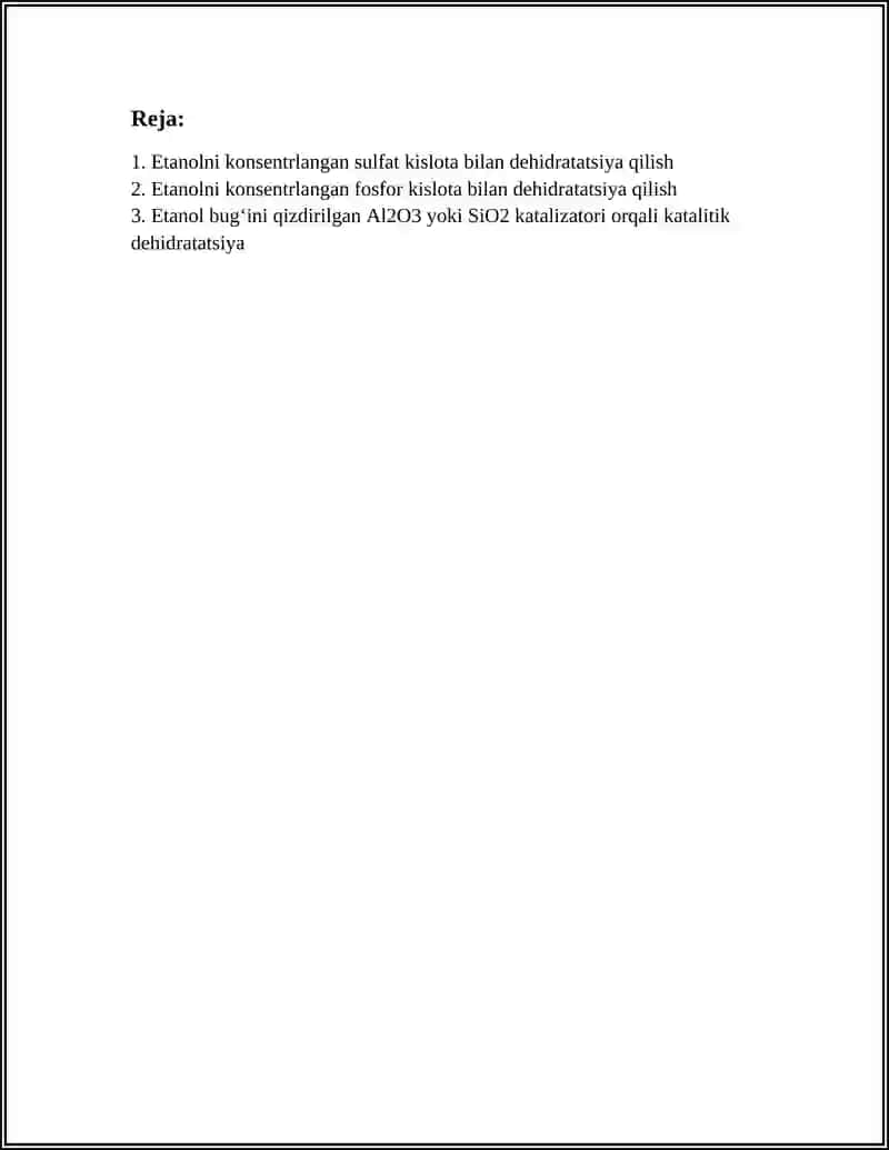 ETILINNI LABARATORIYADA OLINISH USULLARI 2