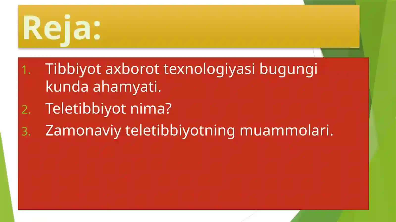 Tibbiyot axborot texnologiyasi va zamonaviy teletibbiyotning muammolari 2