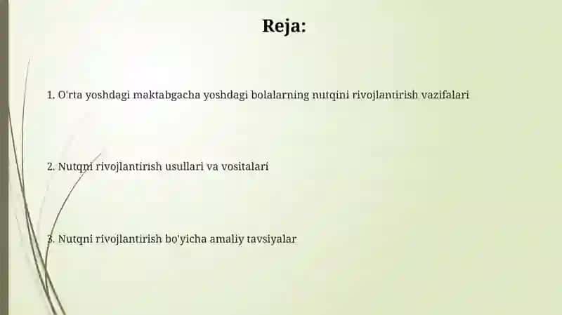 O'rta yoshdagi bolalar nutqini oʻstirishning vazifalari, metodlari va vositalari 2