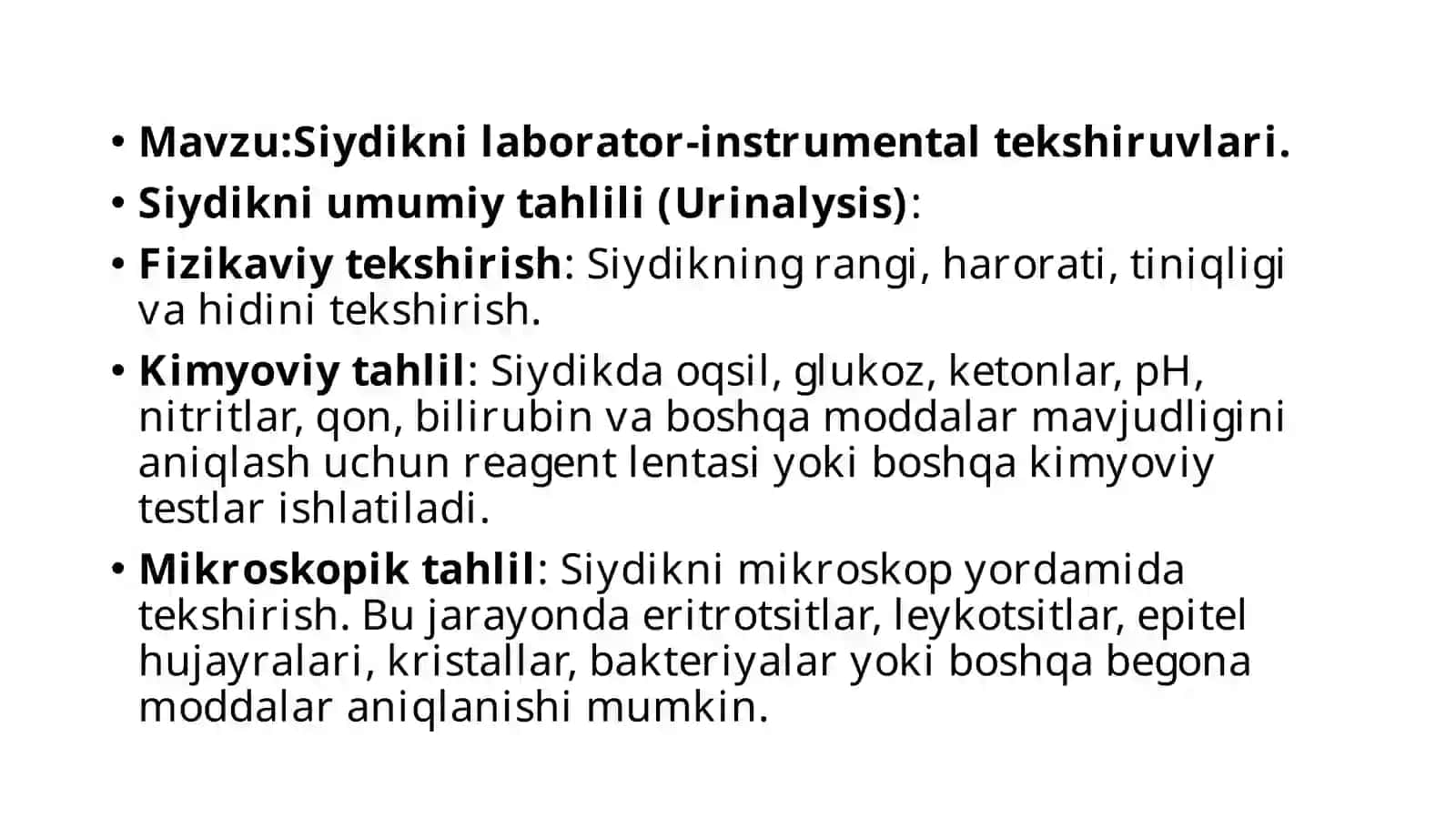 Siydikni laborator-instrumental tekshiruvlari 2