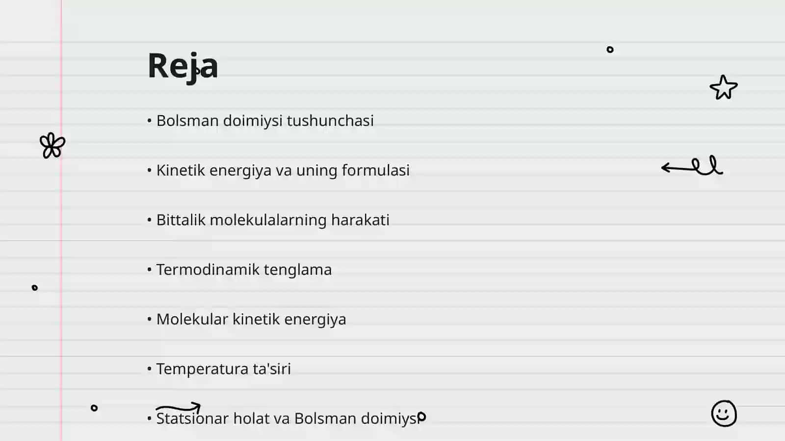 Bolsman doimiysi va bitta molekulalarning kinetik energiyasi 2