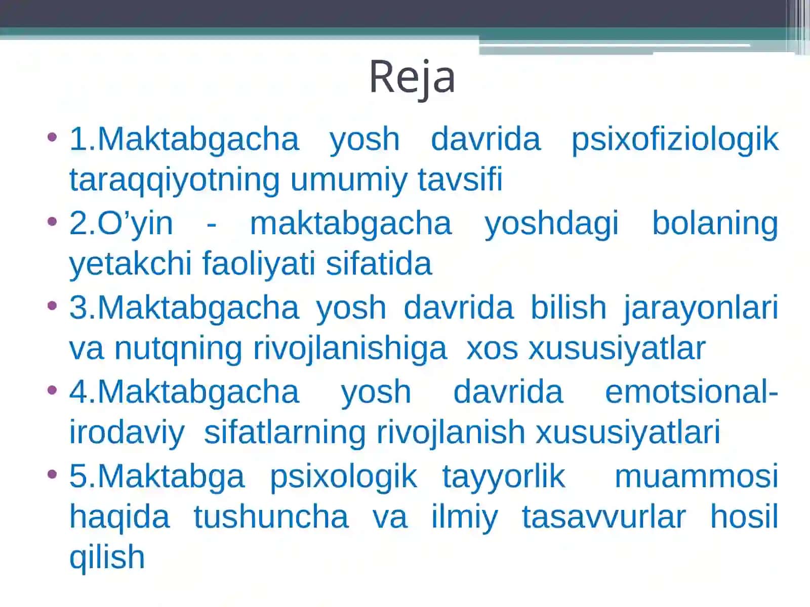MAKTABGACHA YOSH DAVRIDA PSIXIK RIVOJLANISH XUSUSIYATLARI 2