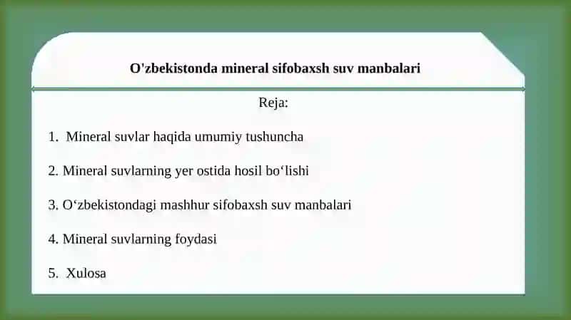 O'zbekistonda mineral sifobaxsh suv manbalari 2