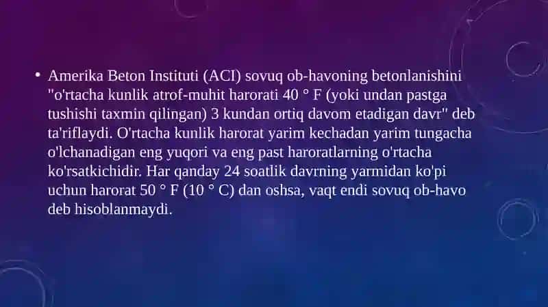 Qishda va issiq iqlimda sementbeton zavodini ishlarini o‘ziga xos tomonlari 2