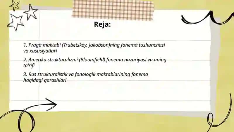 Fonema nazariyasi tarixidan fonemalar haqida turli fonologik maktab vakillari fikrlarni o'rganish 2