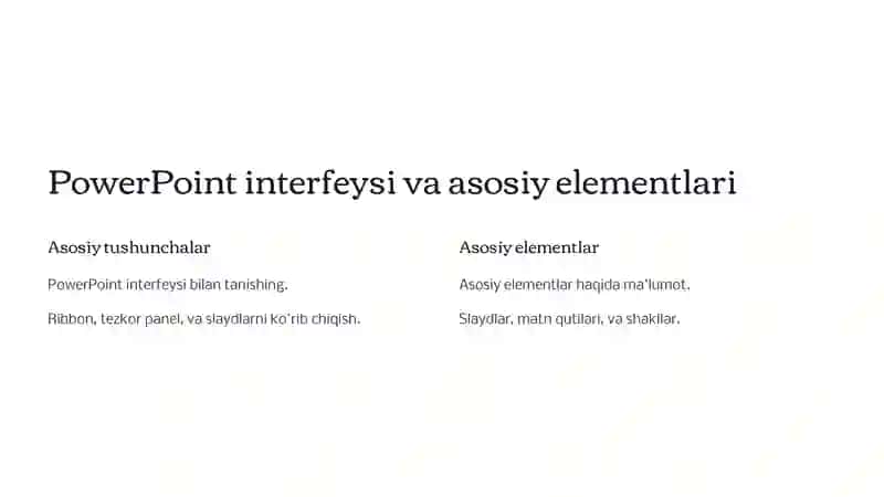 PowerPointda taqdimotlar yaratishga kirish 2
