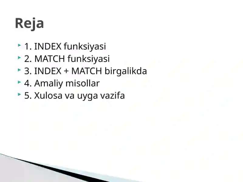 45 daqiqalik taqdimot Excel / Informatika 2