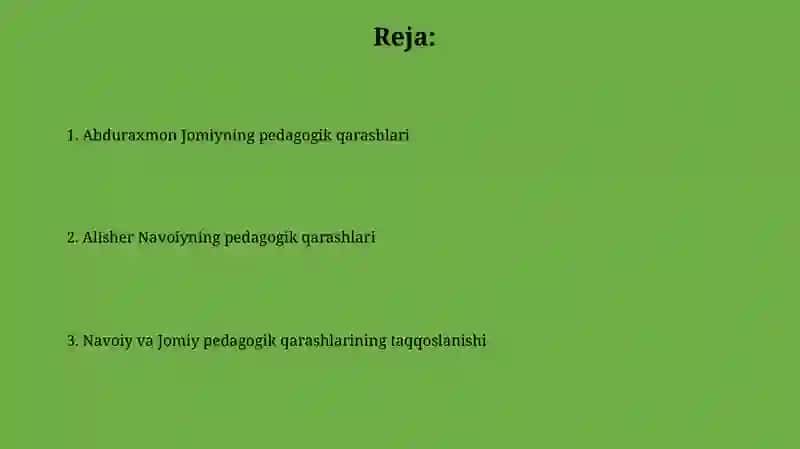 Abdurahmon Jomiyning pedagogik qarashlari 2