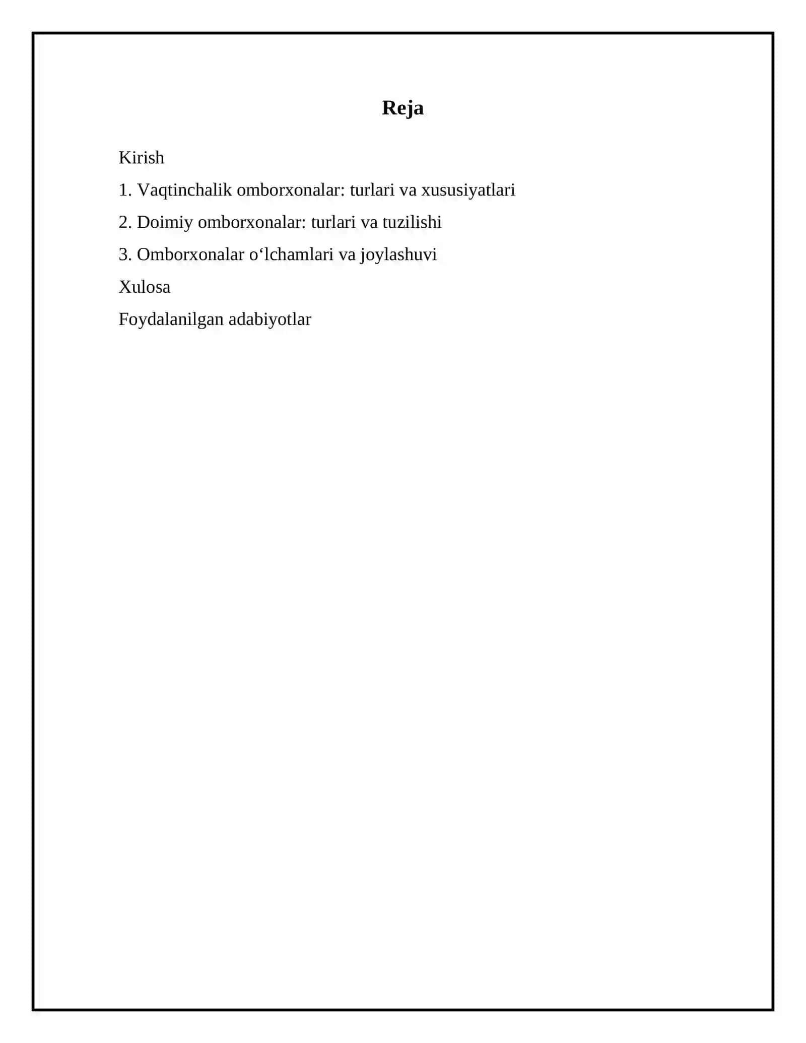 Vaqtinchalik va doimiy omborxonalarni turlari, tuzilishi va o‘lchamlari 2