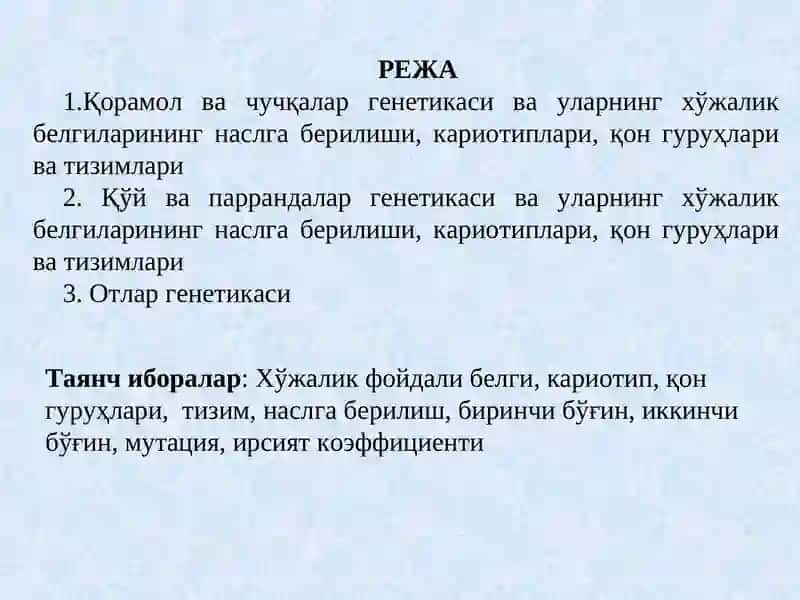 Хусусий генетика 2
