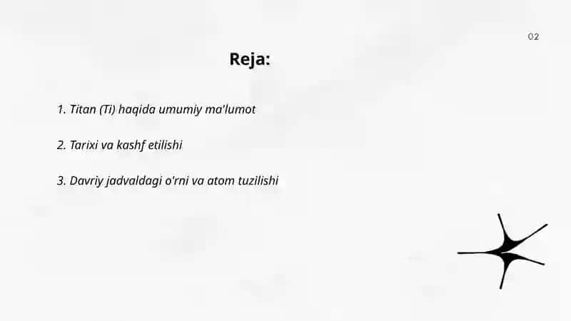 TITAN (Ti) KIMYOVIY ELEMENTI HAQIDA REFERAT 2