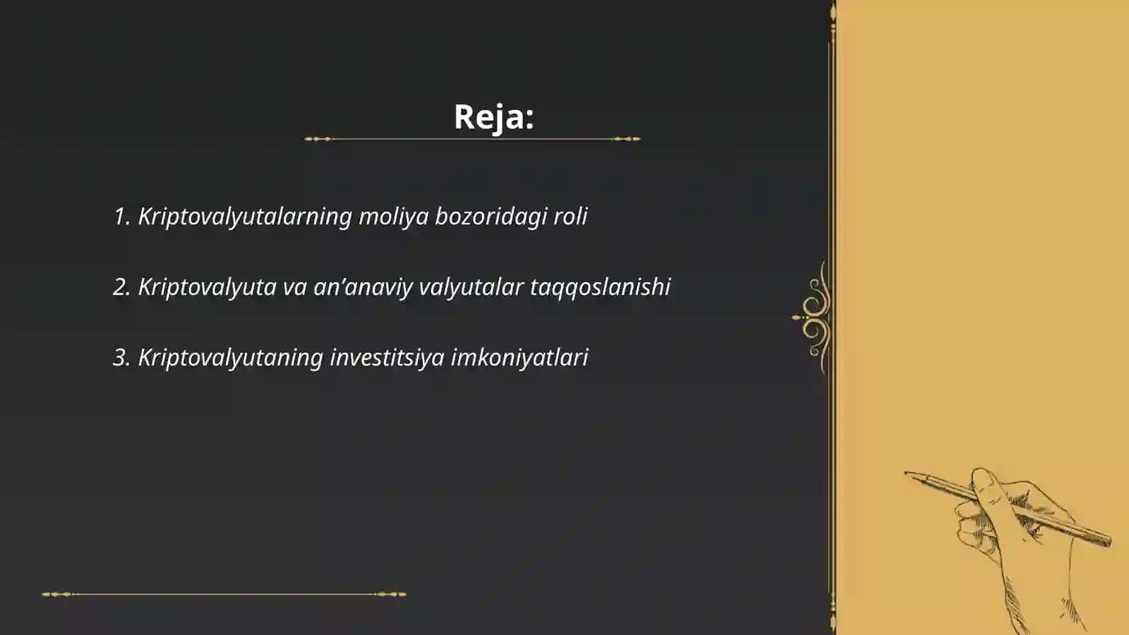 Moliya bozorida kriptovalyutaning oʻrni 2