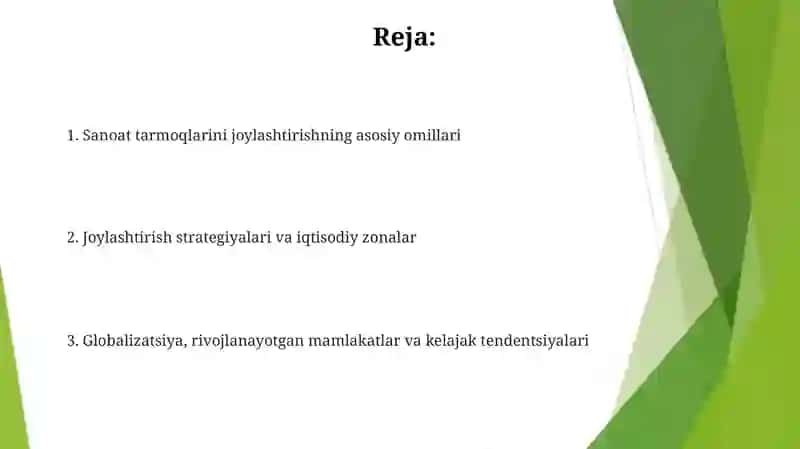Sanoat tarmoqlarini joylashtirishning asosiy omillari 2