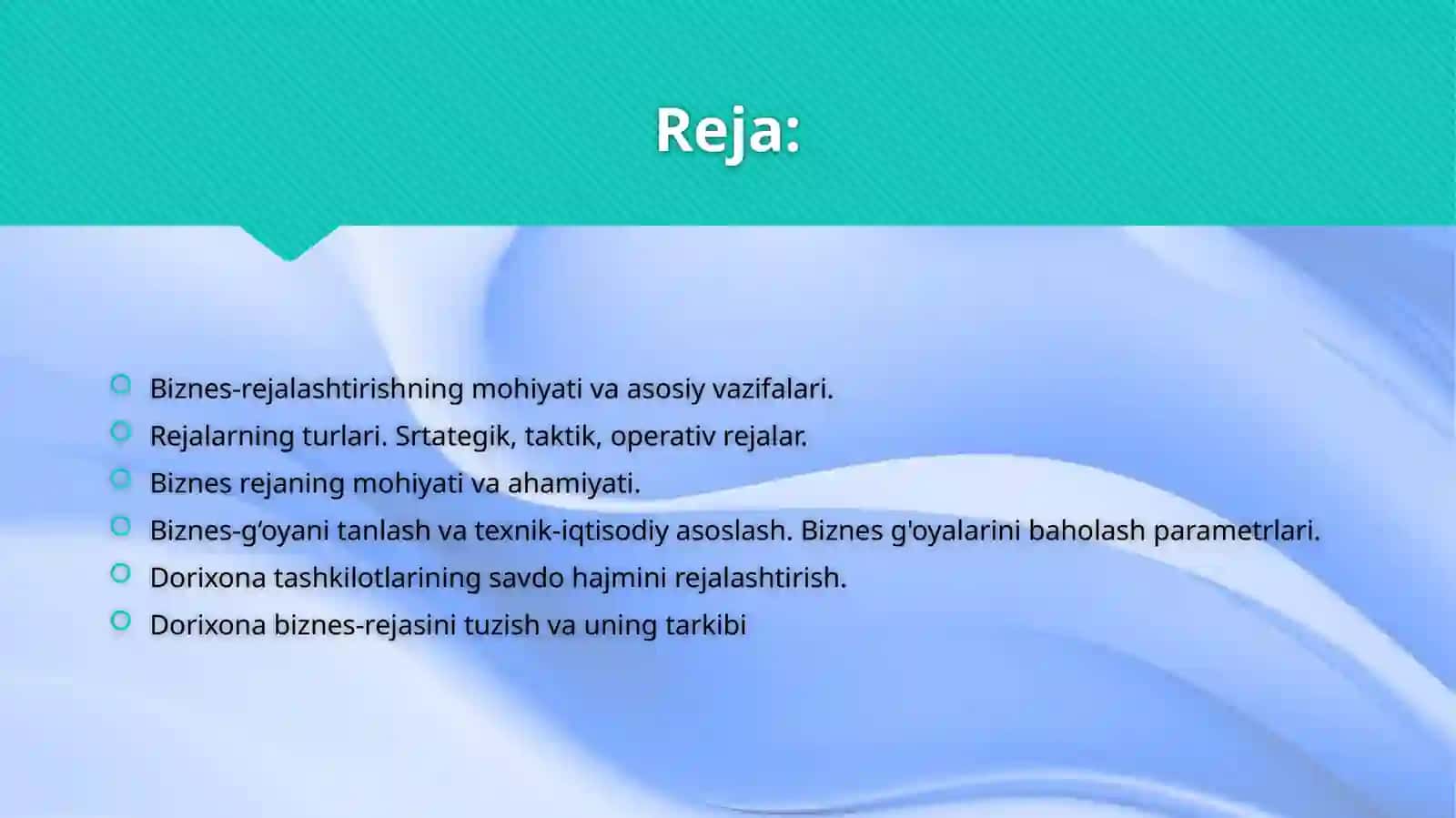 DORIXONA TASHKILOTLARI FAOLIYATINI REJALASHTIRISH 2