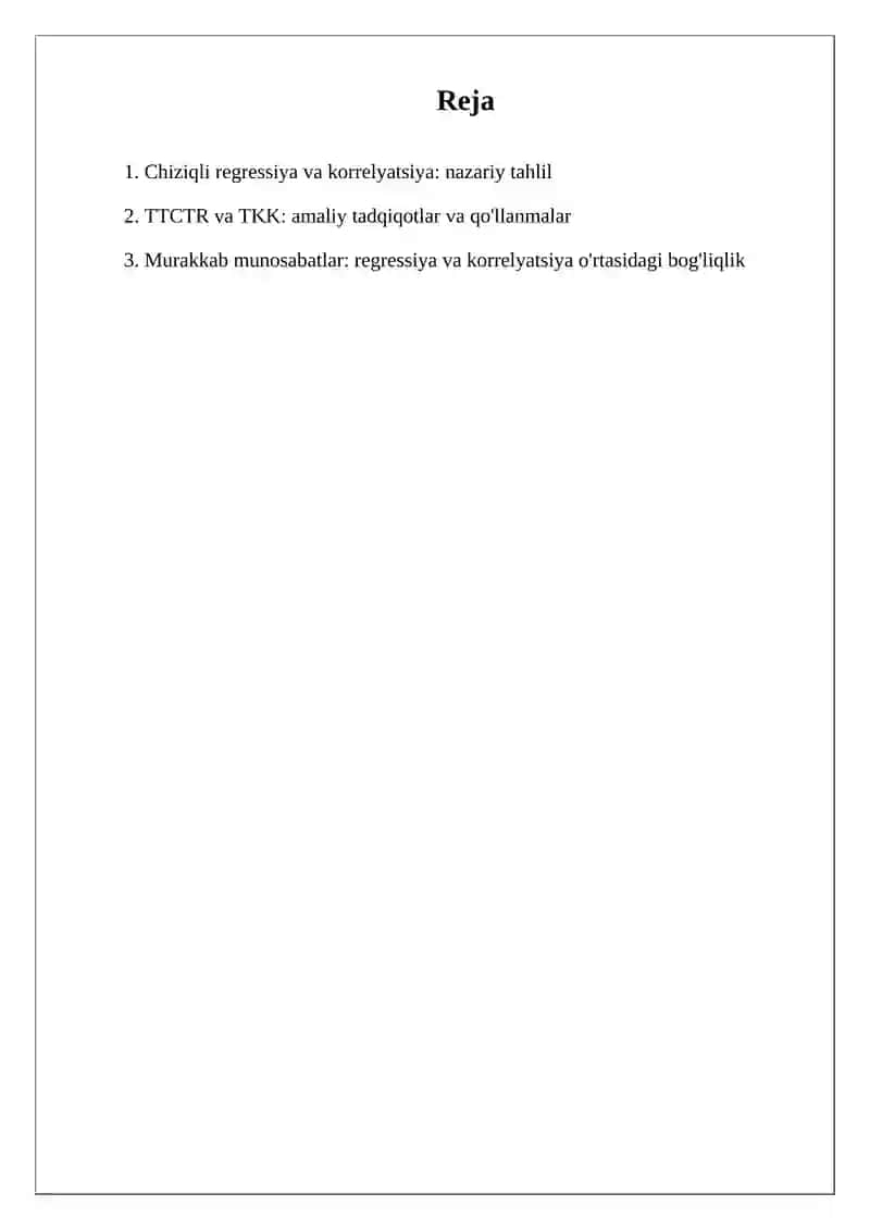 Tanlanma to'gri chiziqli regressiya tenglamasi 2