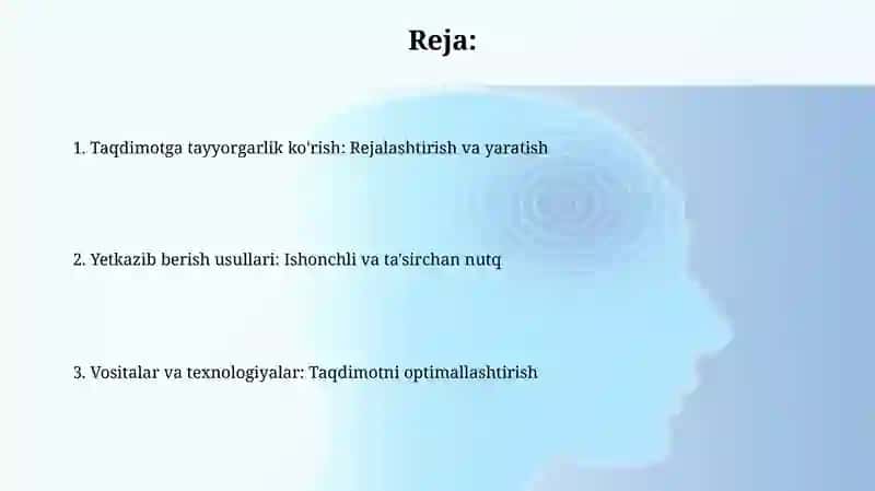 Taqdimot tayyorlash va taqdim etish usuli va vositalari 2