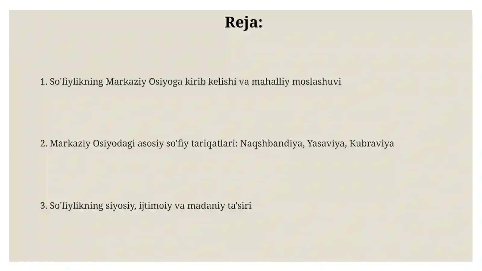 Markaziy Osiyoda Tariqatlarning shakllanishi 2