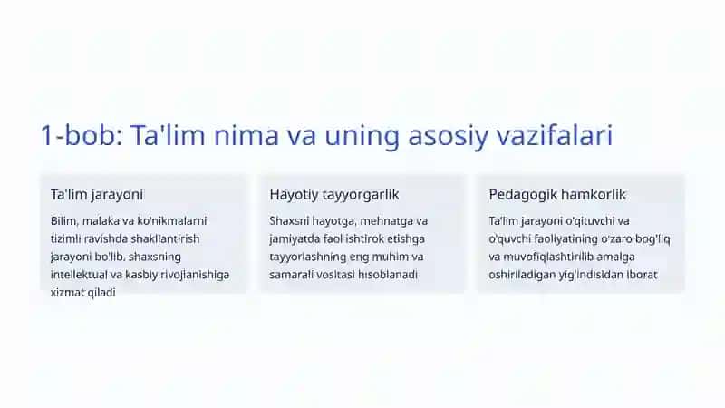 Ta'lim jarayonining mohiyati va tuzilishi 2