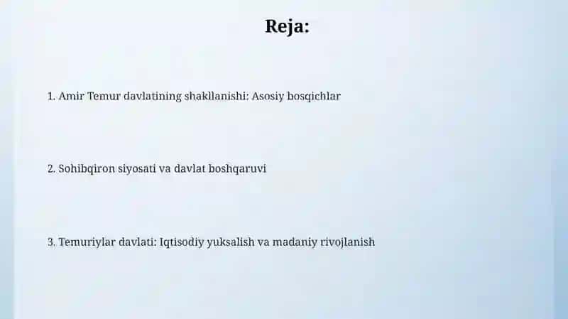 Amir Temur davlatining tashkil topishi 2