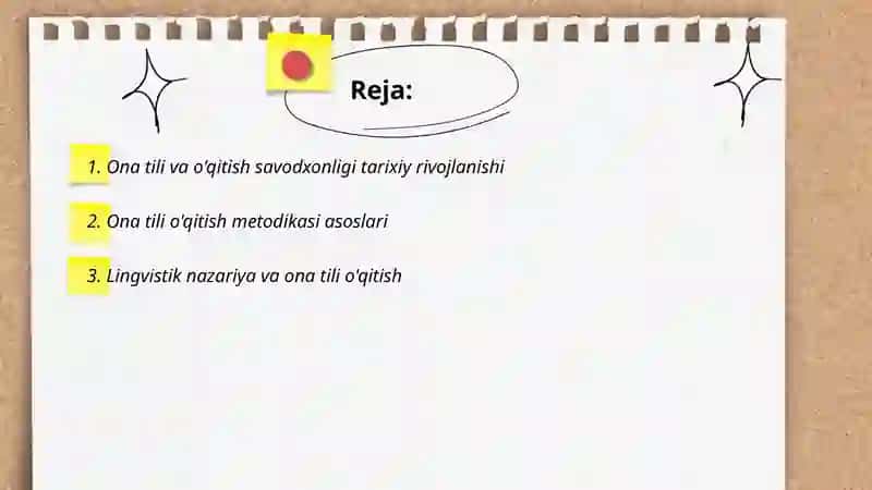 Ona tili va o'qitish savodxonligini o'qitish meto'dikasi 2