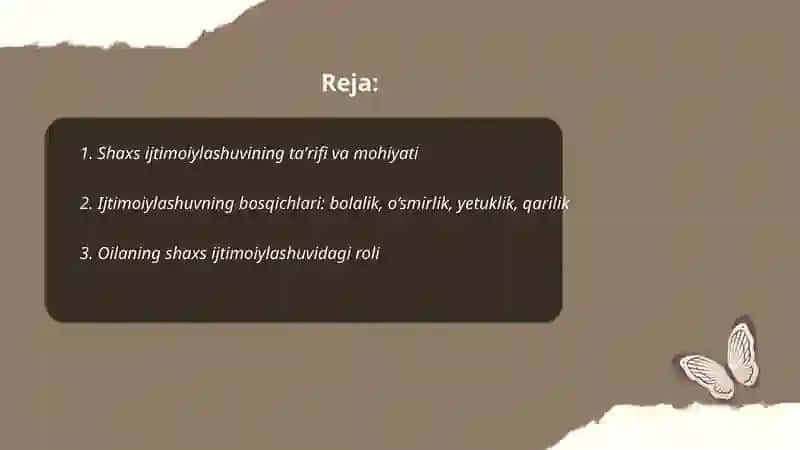 Shaxs Ijtimoiylashuvi 2