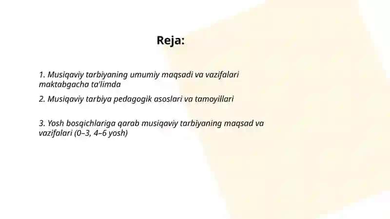 Maktabgacha ta'lim tashkilotida musiqaviy tarbiyaning maqsad va vazifalari 2