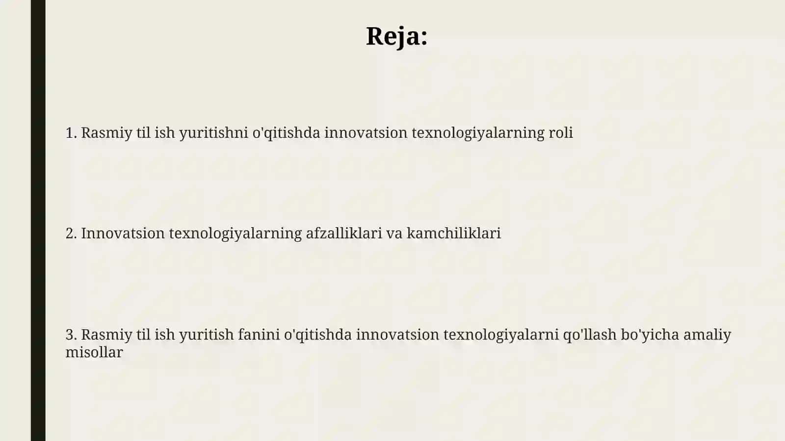 Davlat tilida ish yuritish fanining oʻqitishda innovatsion texnologiyalar 2