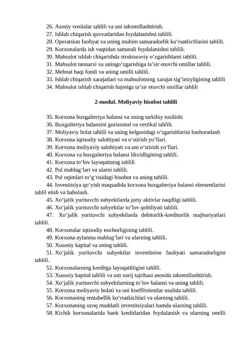 Moliyaviy tahlilning nazariy asoslari va boshqaruv tahlili 2
