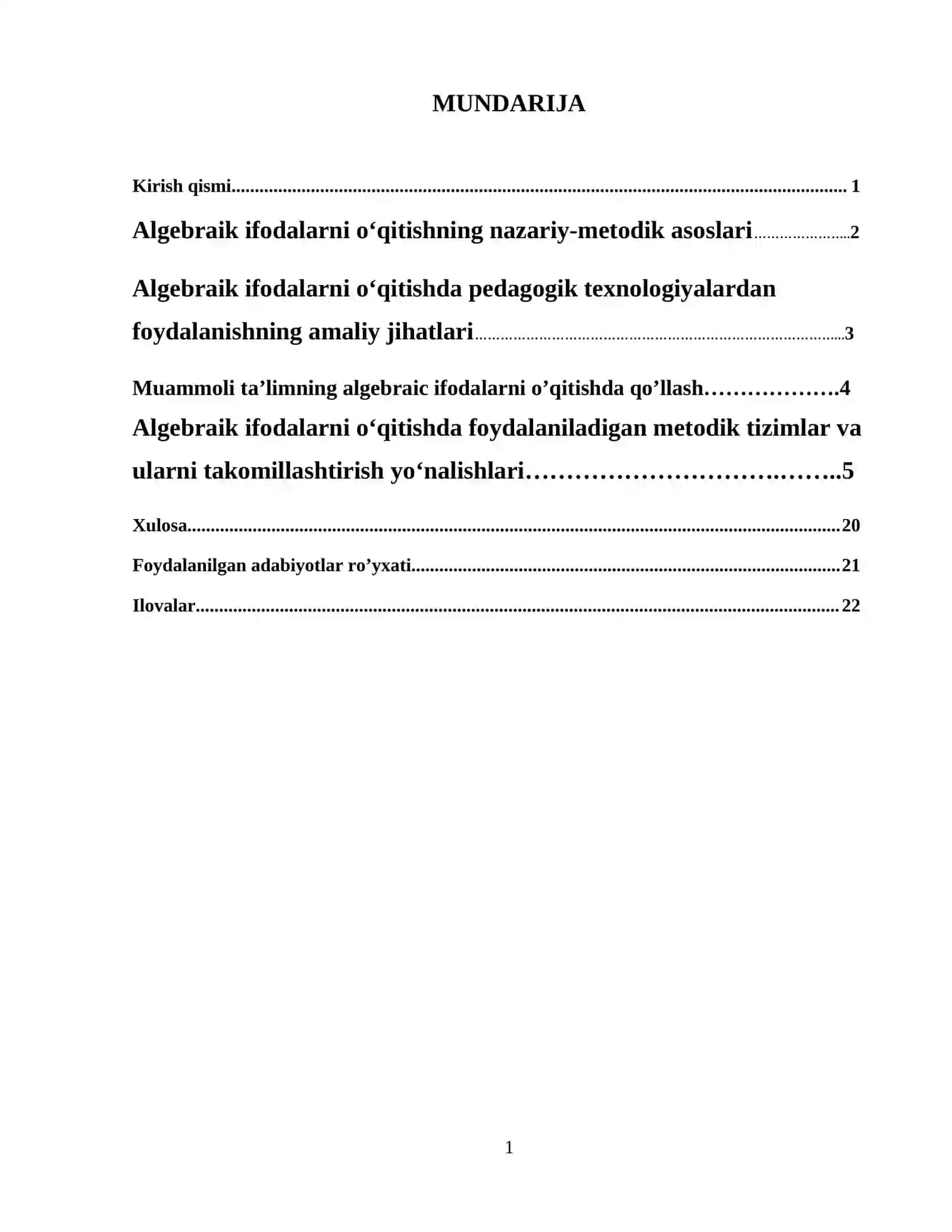 Mavzu: Algebraik ifodalarni o‘qitishda pedagogik texnologiyalardan foydalanish metodikasi 2