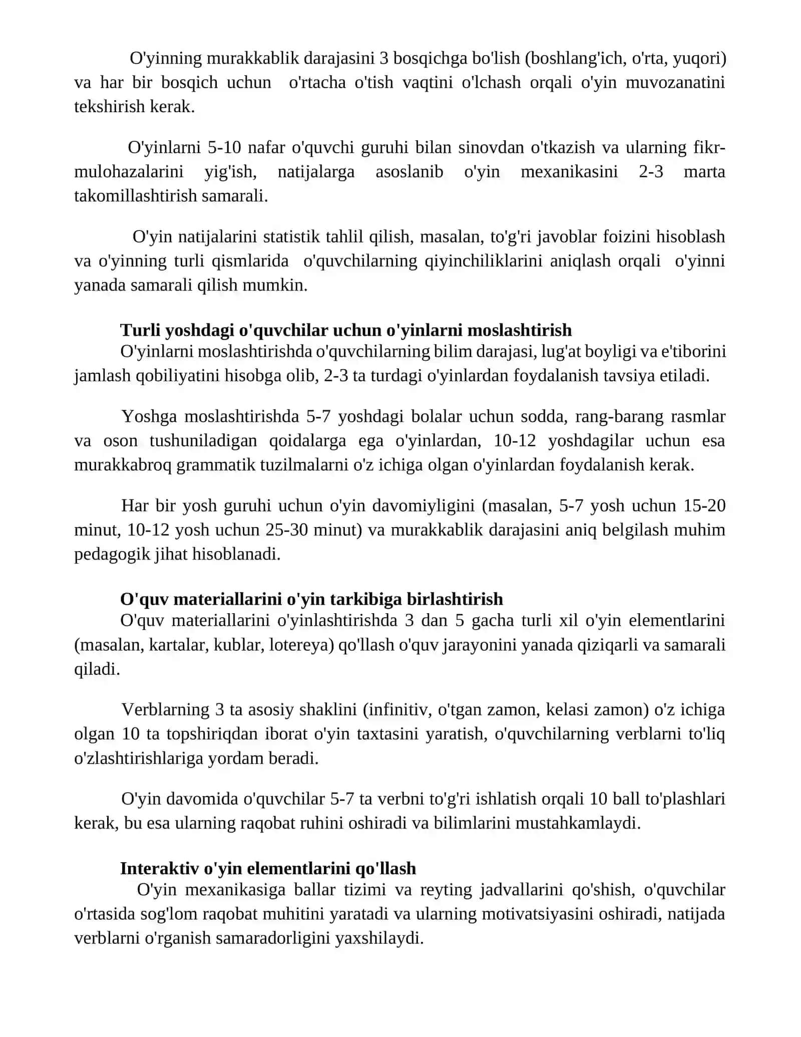 Fe'l so'z turkumlarini o'rganishda qo'llaniladigan ta'limiy o'yinlarni tayyorlash 2