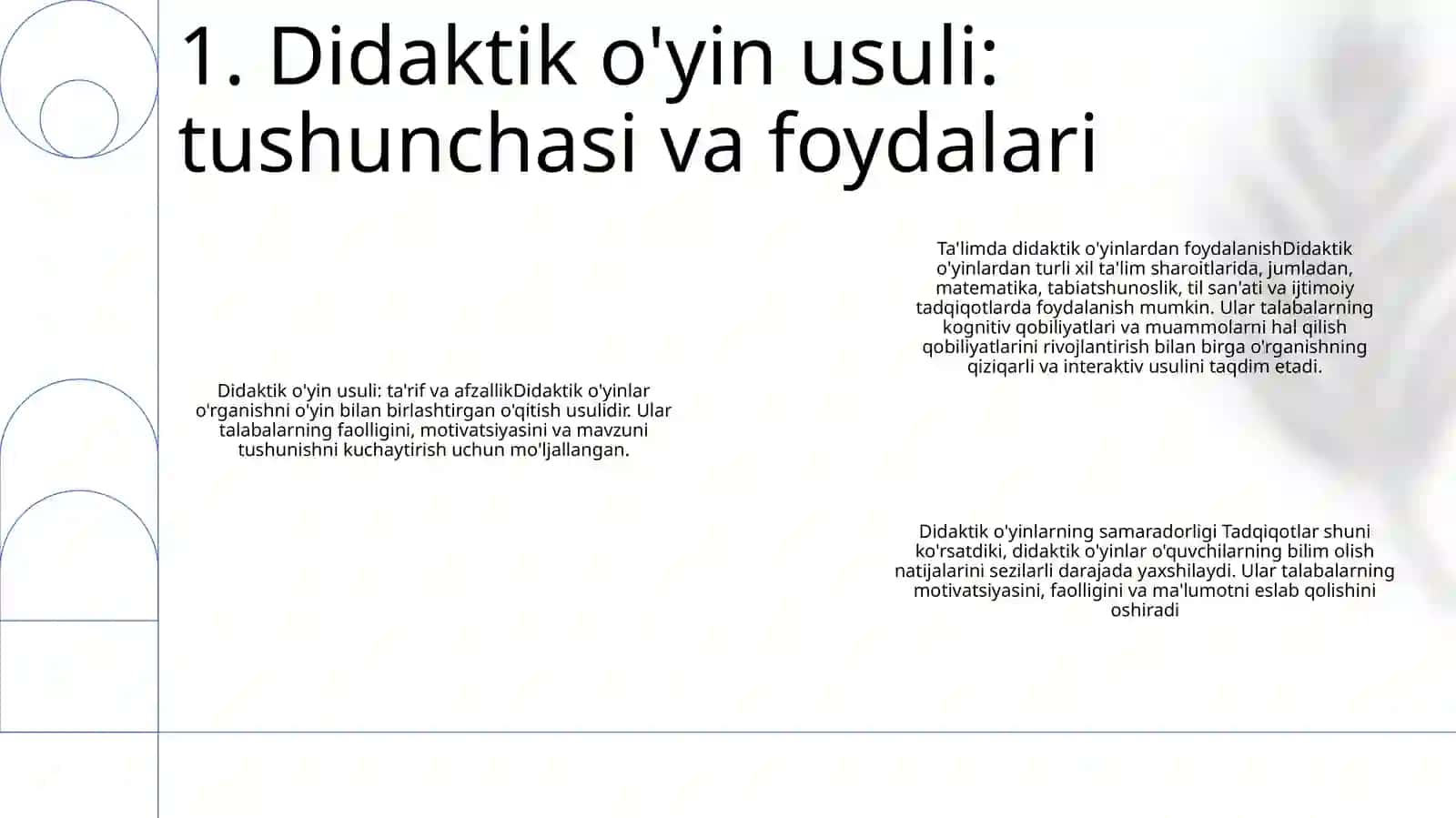 OʻQitishni Tashkil Qilishda Didaktik OʻYin Metodidan Foydalanish 2