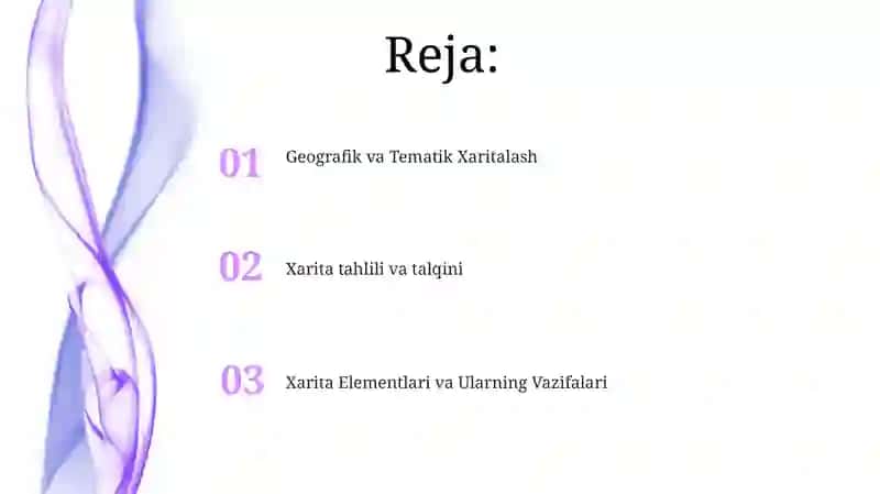 Umumgeografik va mavzuli maxsus karitalarni elementlarini oʻrganish 2