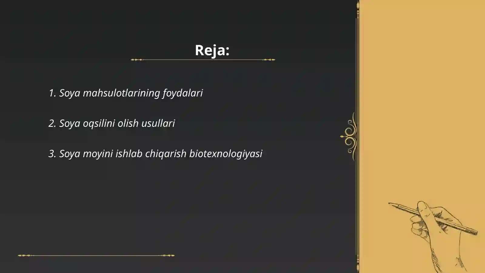 Soya mahsulotlari ishlab chiqarish biotexnologiyasi 2