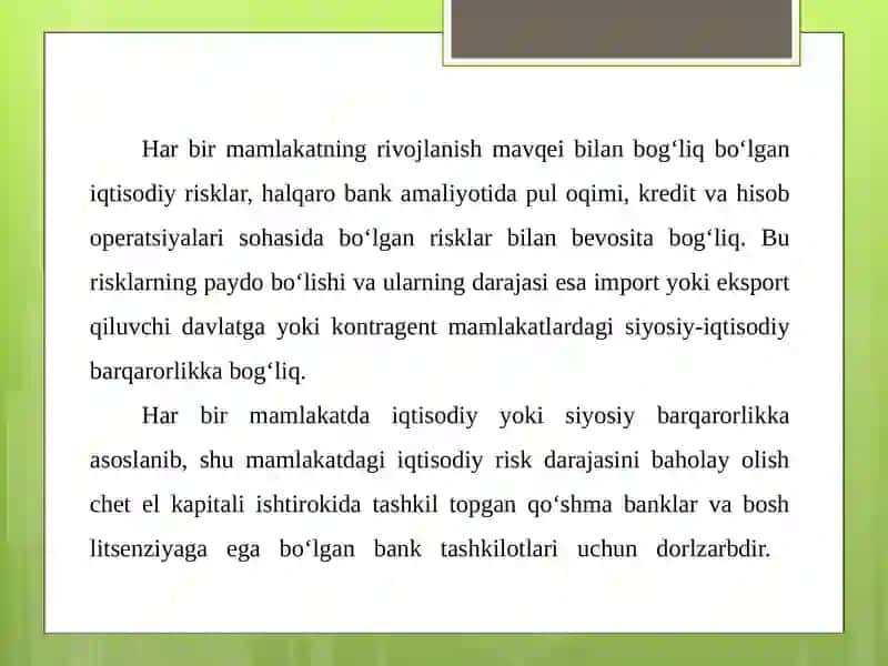Umumi iqtisodiy risklar va ularning funksiyalari 2