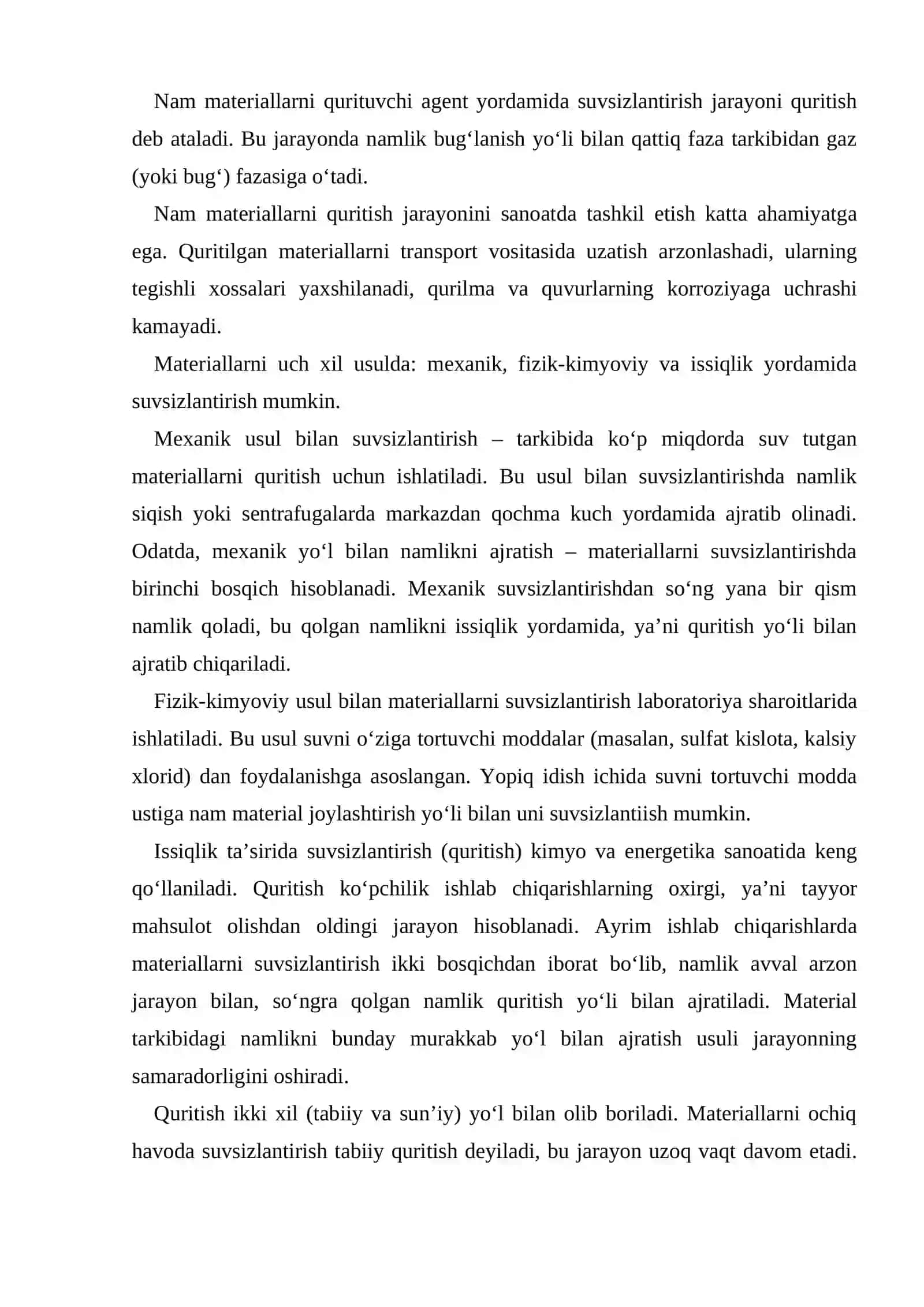 Nam materiallarni qurituvchi agentlar 2