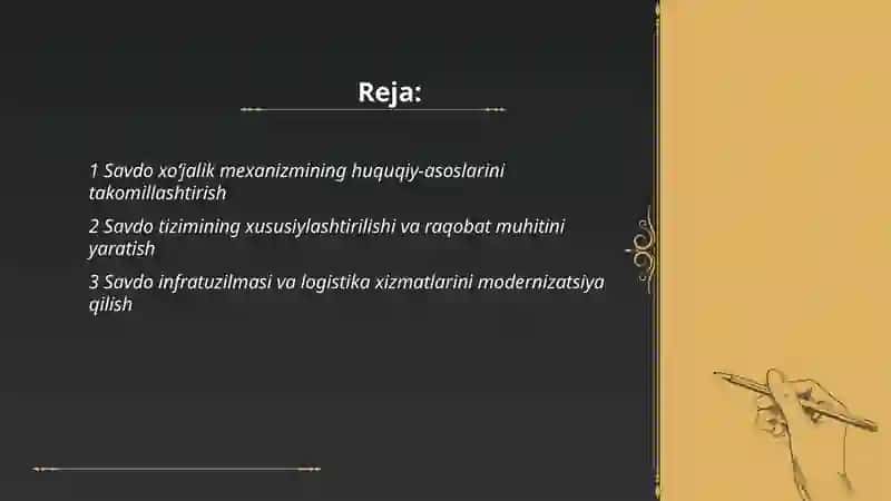 Bozor iqtisodiyoti sharoitida savdo xoʻjalik mexanizmining shakllanishi va isloh yoʻnalishlari 2