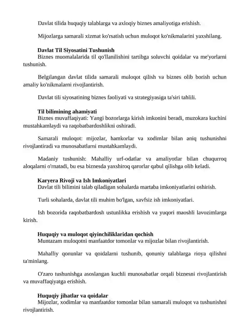Davlat tilida ish yuritish fanining Maqsad va vazifalari 2