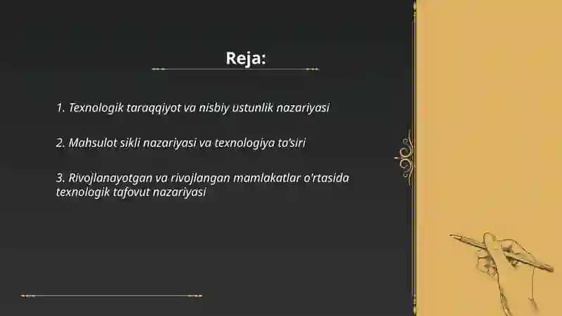 Texnik taraqqiyotning xalqaro savdoga ta’siri nazariyalari 2