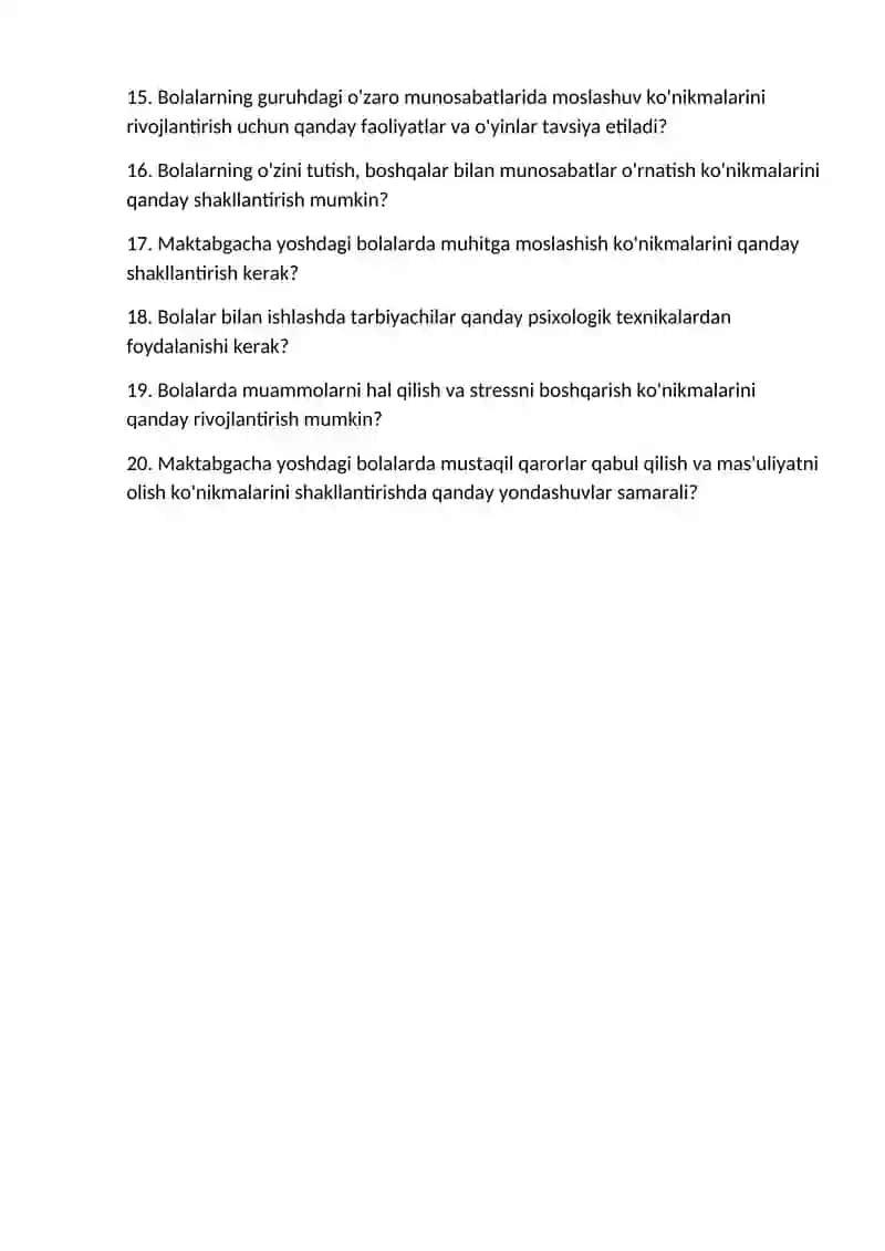 Maktabgacha yoshdagi bolalarning moslashuv ko’nikmalarini shakllantirish 2