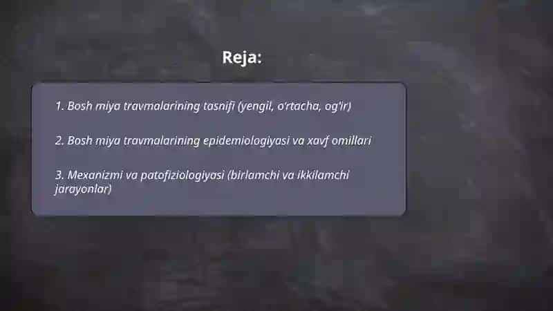Bosh miya travmalari 2