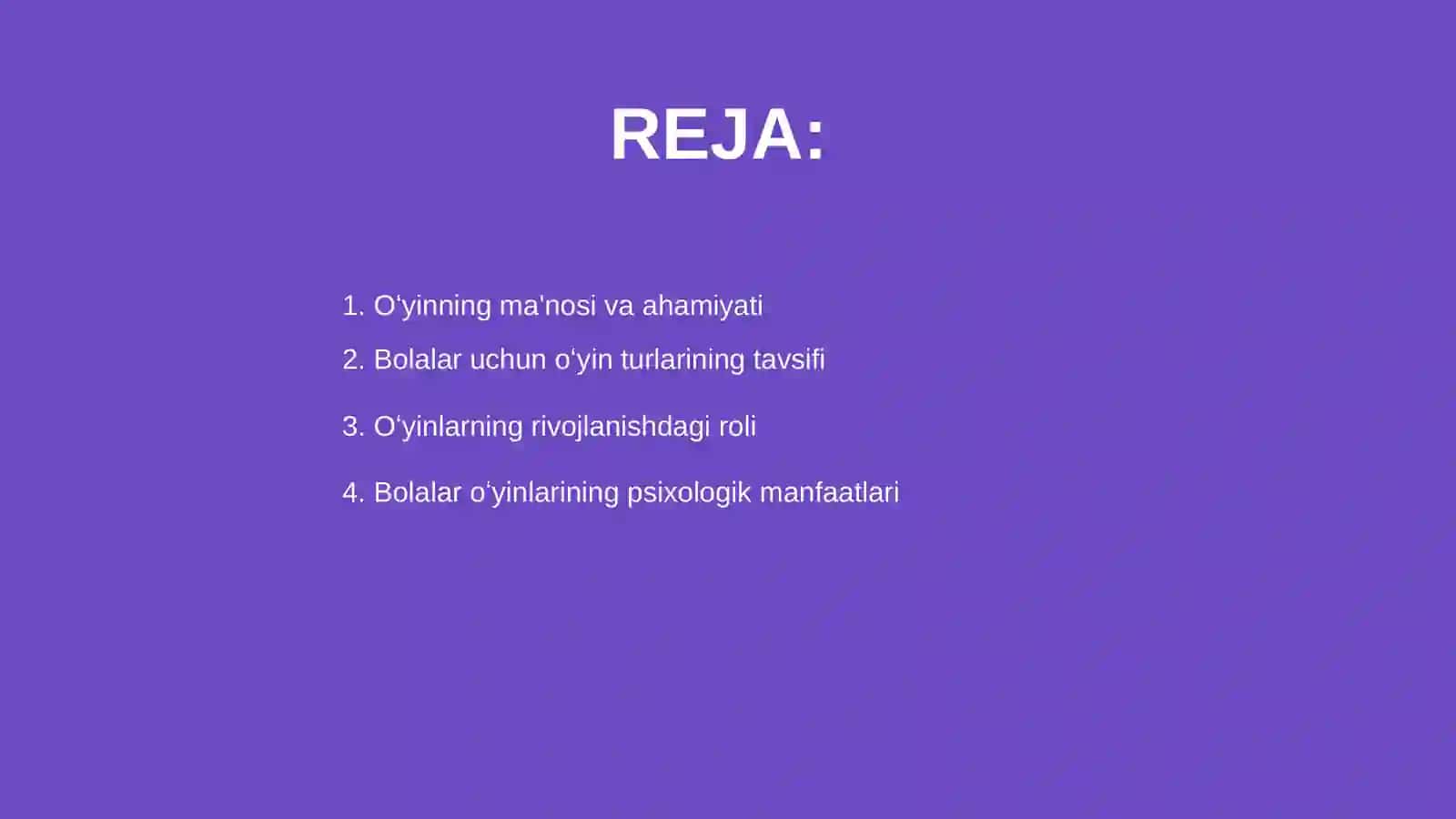 Oʻyin bolalar faoliyatining asosiy turi sifatida 2