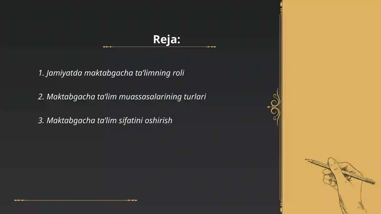 O'zbekiston Respublikasining"Maktabgacha taʼlim va tarbiya to'gʻrisidagi Qonuni" 2