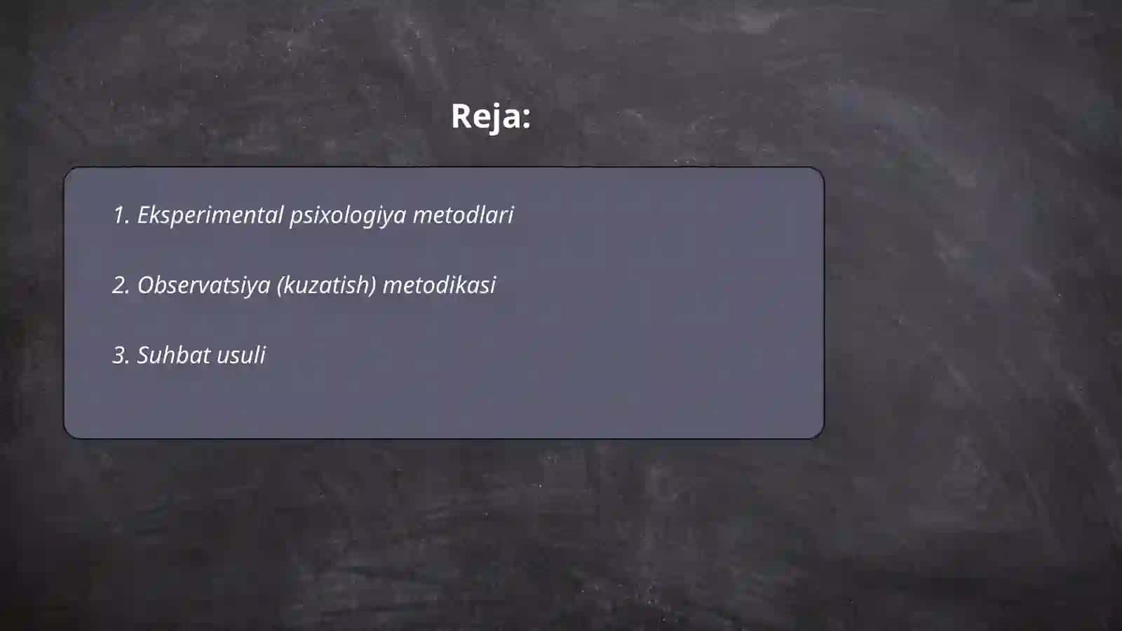 Hozirgi zamon psixologiyasining tatqiqot metodlari 2