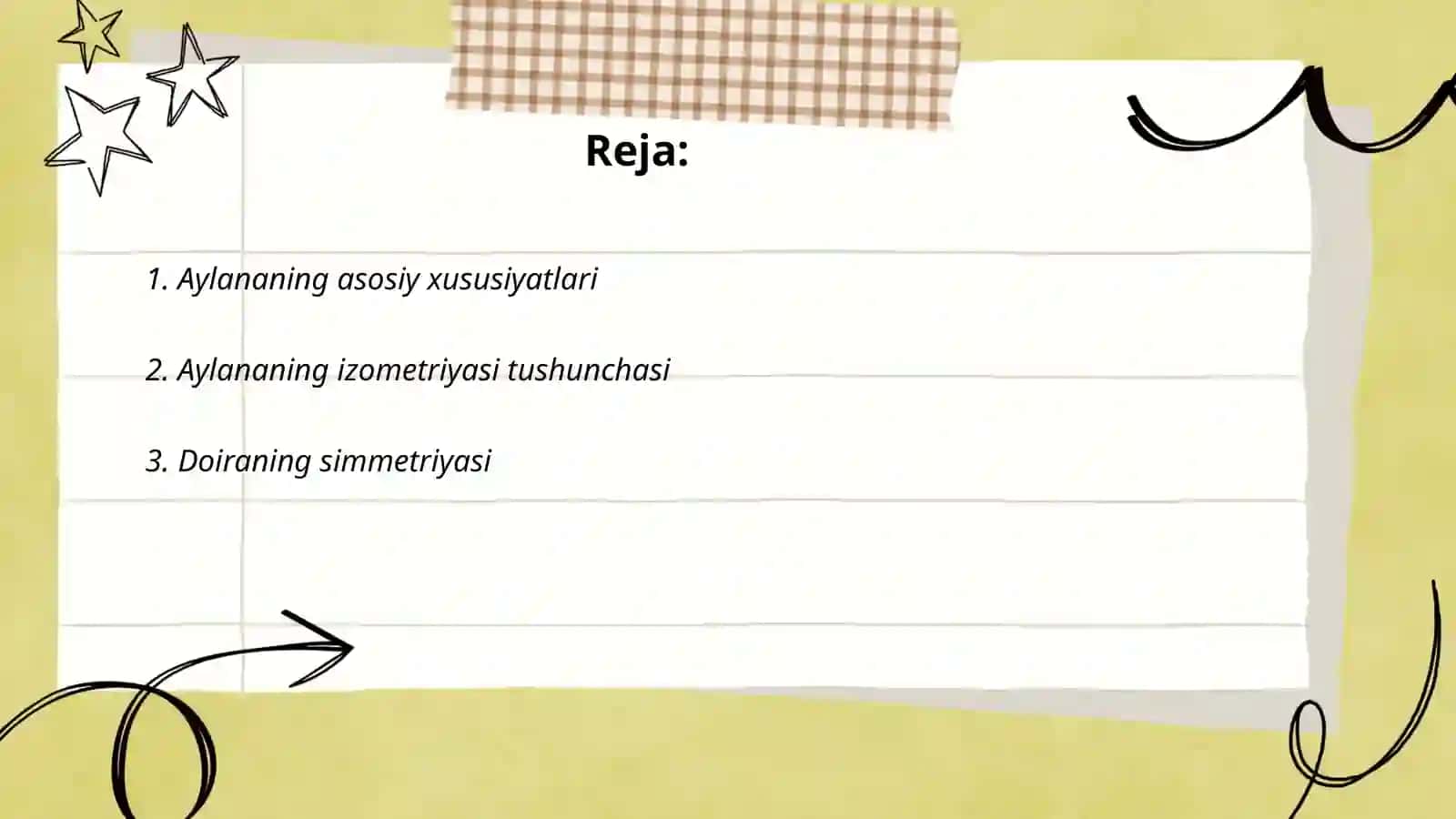 Aylananing izometriyalari -ovvallar yasash 2