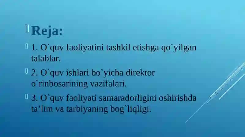 Maktabning o‘quv ishlari bo‘yicha direktor o‘rinbosarining vazifalari 2