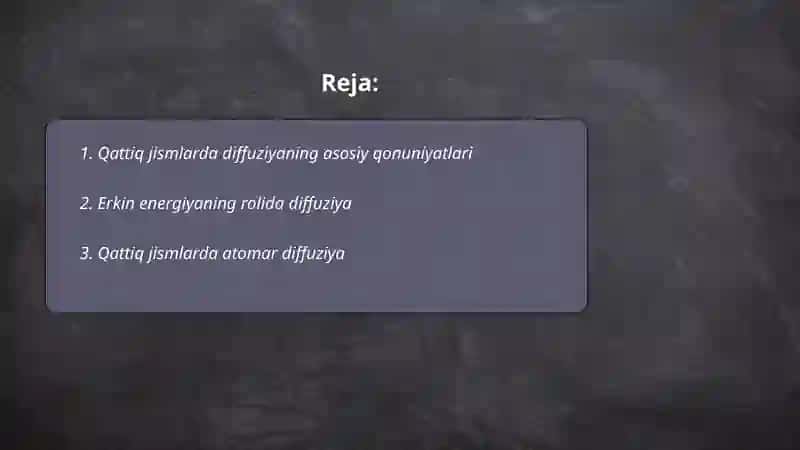 Qattiq jisimlarda diffuziya hodisasi 2