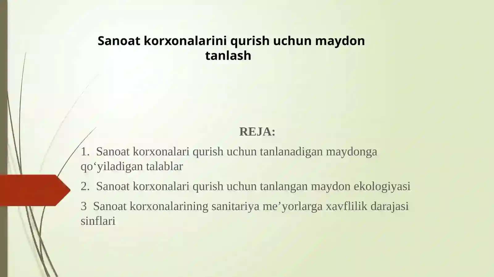 Sanoatkorxonalarini qurish uchun maydon tanlash 2