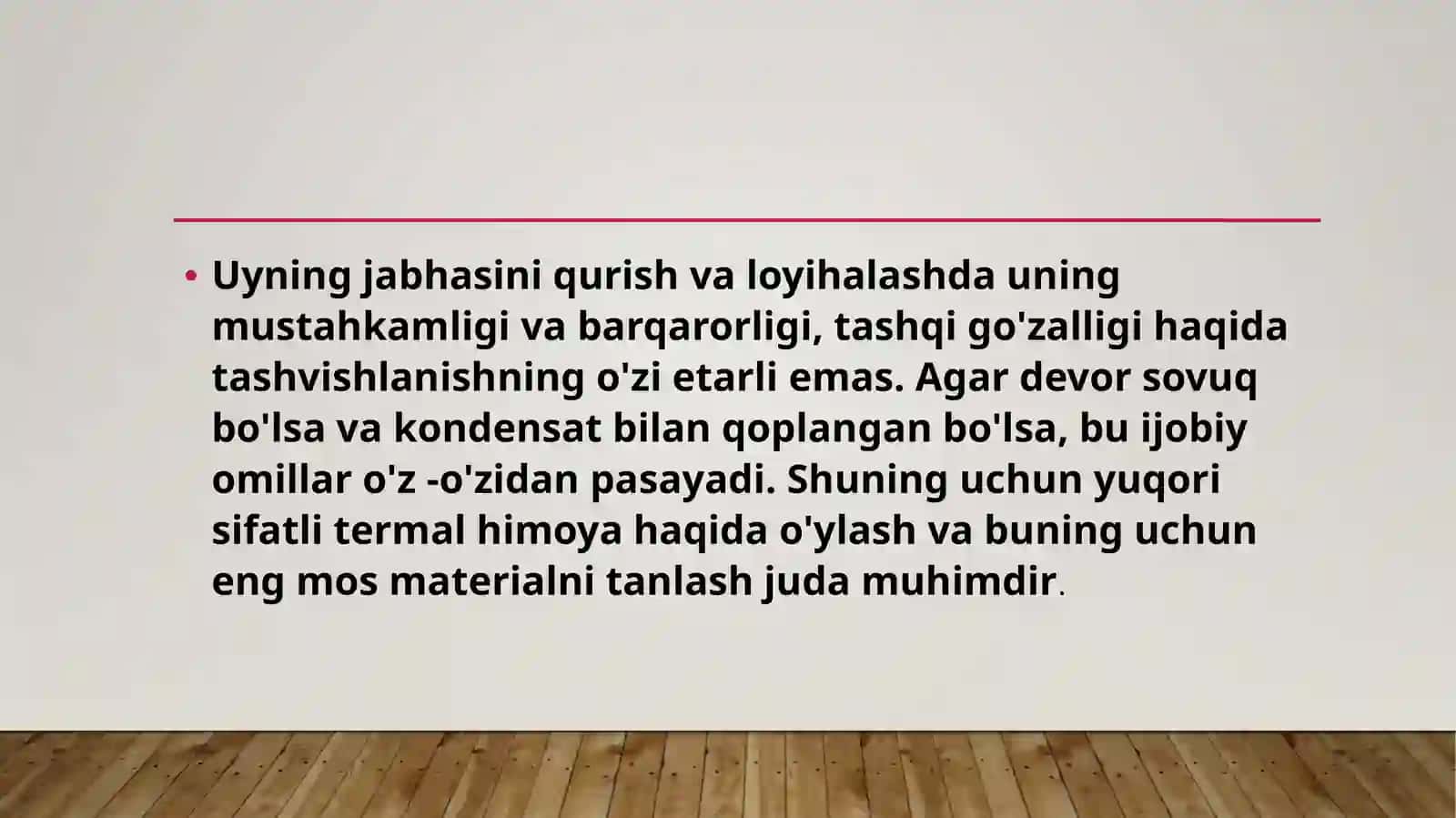 Pardozlash va issiqlik izolyatsiyasi materiallarini ishlab chiqarish 2