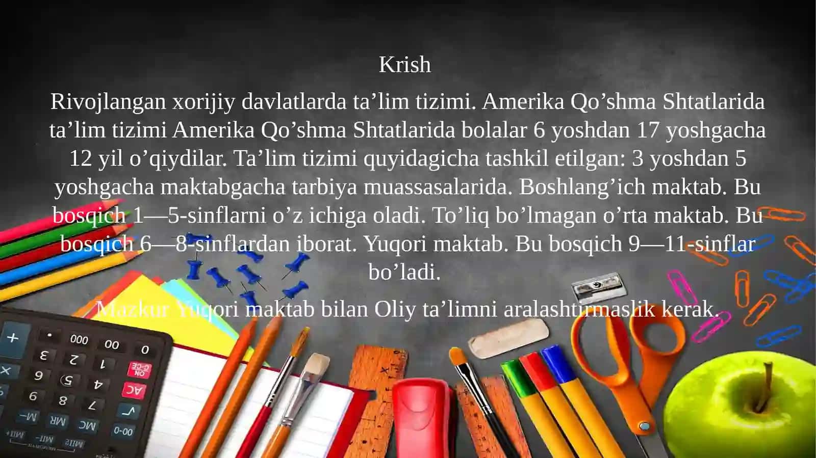 Rivojlangan xorijiy davlatlar ta’lim tizimi 2