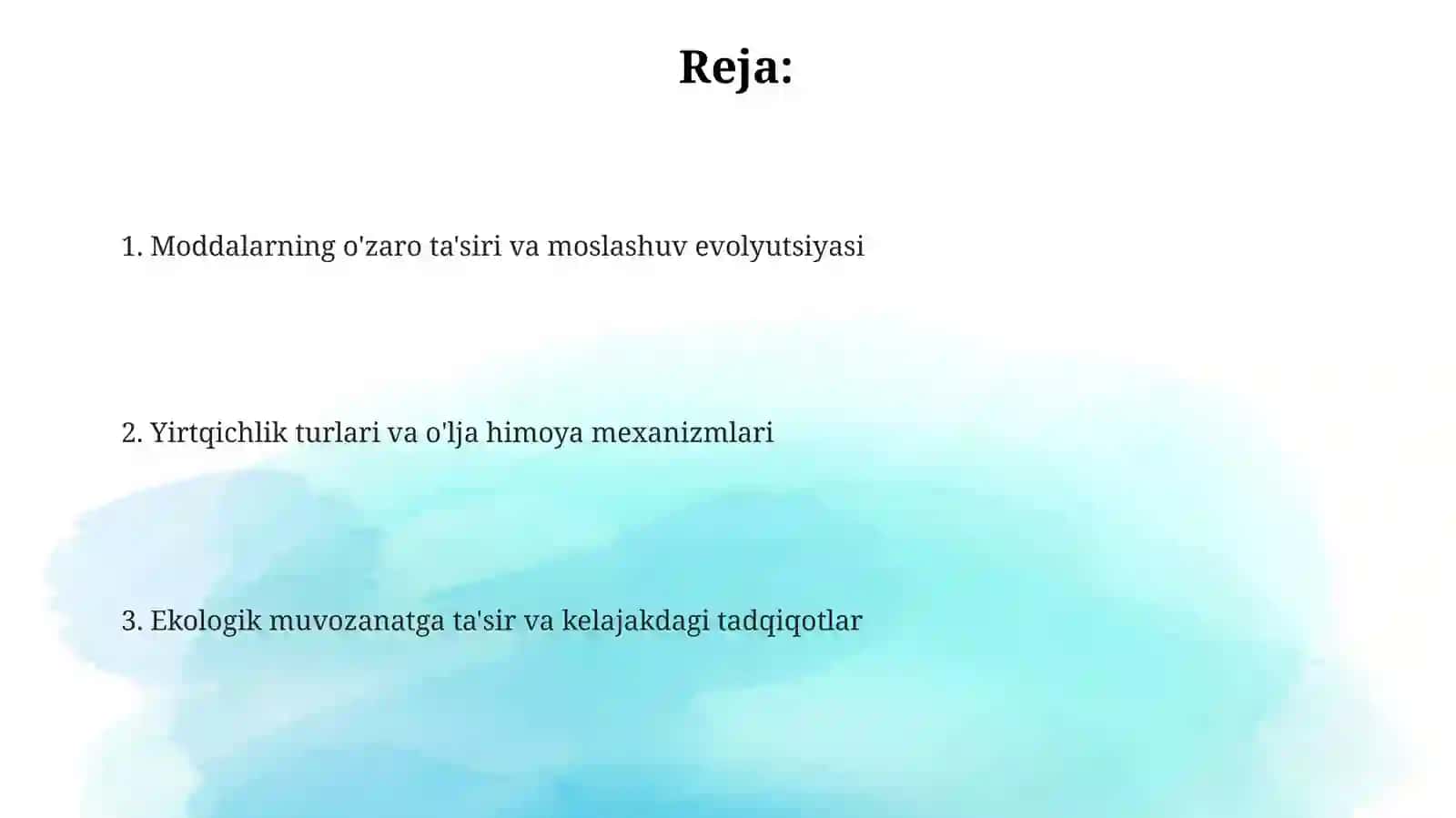Moddalarning o'zaro ta'siri va ekologik ahamiyati 2
